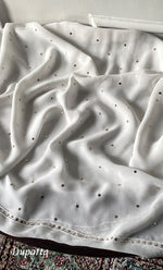 Load image into Gallery viewer, Women's Lucknowi Handcrafted Viscose Georgette Semi - Stitched Chikankari Kurta and Dupatta Set- HONC0312913