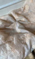 Load image into Gallery viewer, Women&#39;s Lakhnavi Handcrafted Organza Chikankari Unstitched Full Suit Material - HONC0271202

