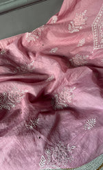 Load image into Gallery viewer, Women's Lakhnavi Handcrafted Mul Chanderi Unstitched Kurta And Dupatta Set - HONC0296490