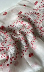 Load image into Gallery viewer, Women&#39;s Lakhnavi Handcrafted Pure Organza Chikankari Unstitched Kurta And Dupatta Set- HONC0320491
