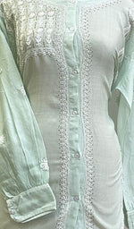 将图像加载到图库查看器中， Women&#39;s Lakhnavi Handcrafted Maheshwari Mul Chanderi Semi - Stitched Chikankari Top - HONC0210666
