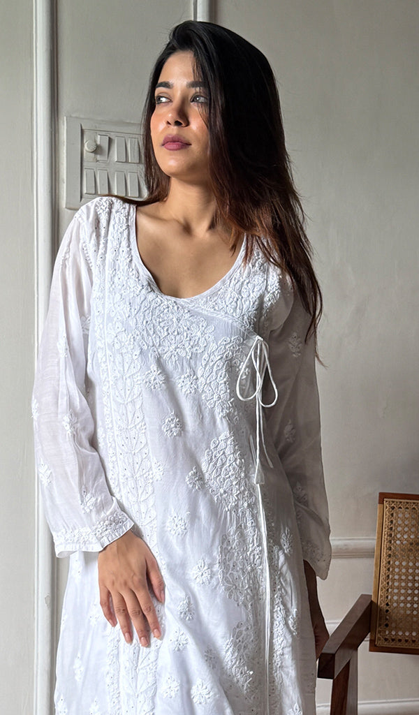 Women's Lucknowi Handcrafted Cotton Angrakha - HONC0296959