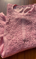 将图像加载到图库查看器中， Women&#39;s Lucknowi Handcrafted Muslin Chikankari Kurti - HONC0175630
