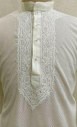 Load image into Gallery viewer, Men&#39;s Lucknowi Handcrafted Cotton Chikankari Kurta - HONC021589
