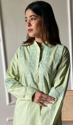 Load image into Gallery viewer, Enayat Women&#39;s Lakhnavi Handcrafted Cotton Chikankari Oversized Kurta And Pant Set - HONC0297452
