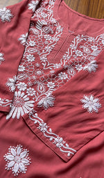 将图像加载到图库查看器中， Women&#39;s Lucknowi Handcrafted  Modal Cotton Chikankari Kurti - HONC0301035
