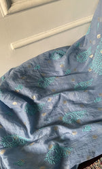 将图像加载到图库查看器中， Women's Lakhnavi Handcrafted Mul Chanderi Unstitched Chikankari Full Suit Material - HONC0316858