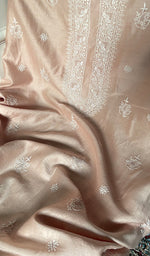 将图像加载到图库查看器中， Women's Lucknowi Handcrafted Chanderi Silk Unstitched Chikankari Kurta and Dupatta Set- HONC0288649