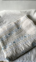 Load image into Gallery viewer, Women's Lakhnavi Handcrafted Mul Chanderi Unstitched Kurta And Dupatta Set- HONC0323583