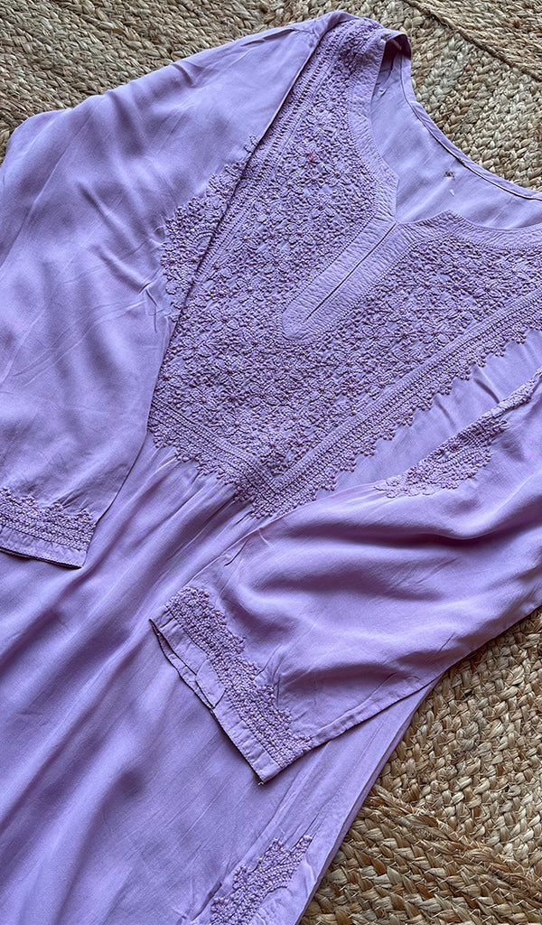 Women's Lucknowi Handcrafted Modal Cotton Chikankari Kurti - HONC0229162