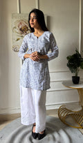 ilma Women's Lakhnavi Handcrafted Cotton Chikankari Top - HONC0346974