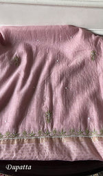 将图像加载到图库查看器中， Womens Lakhnavi Handcrafted Mul Chanderi Unstitched Kurta And Dupatta Set