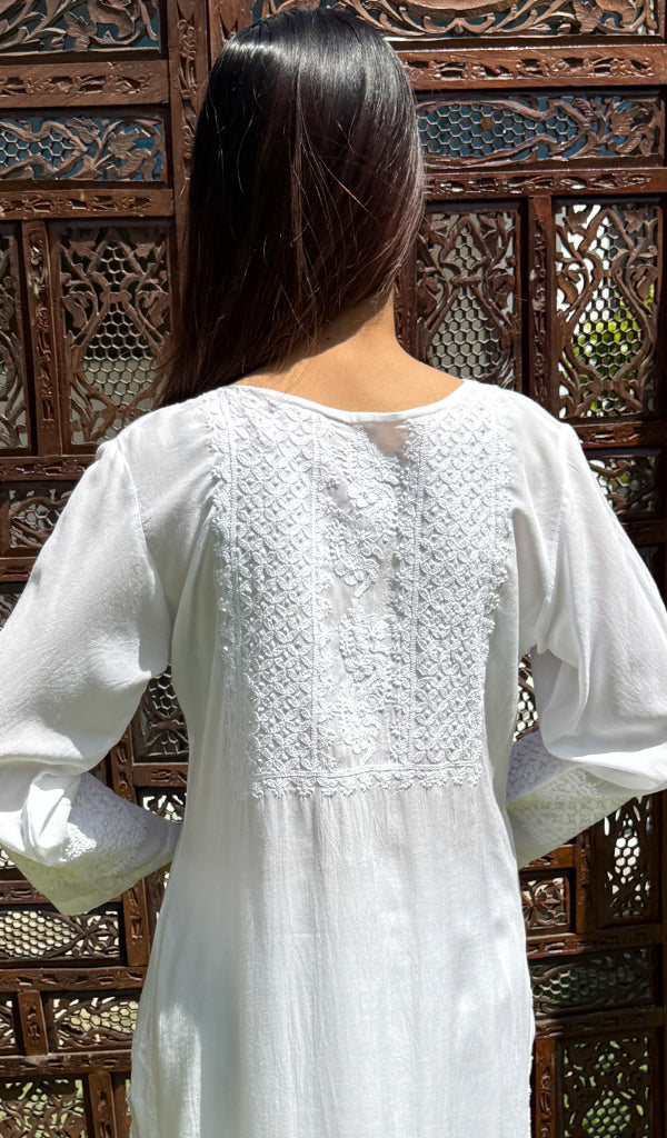 Women's Lucknowi Handcrafted Modal Cotton Chikankari Kurti - HONC0277734