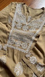 将图像加载到图库查看器中， Women&#39;s Lucknowi Handcrafted Cotton Chikankari Kurti - HONC0301042
