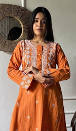 Prisha Women's Lakhnavi Handcrafted Cotton Chikankari Kurti - HONC044444