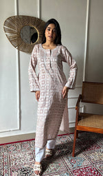 将图像加载到图库查看器中， Prisha Women's Lakhnavi Handcrafted Cotton Chikankari Kurti - HONC0335252