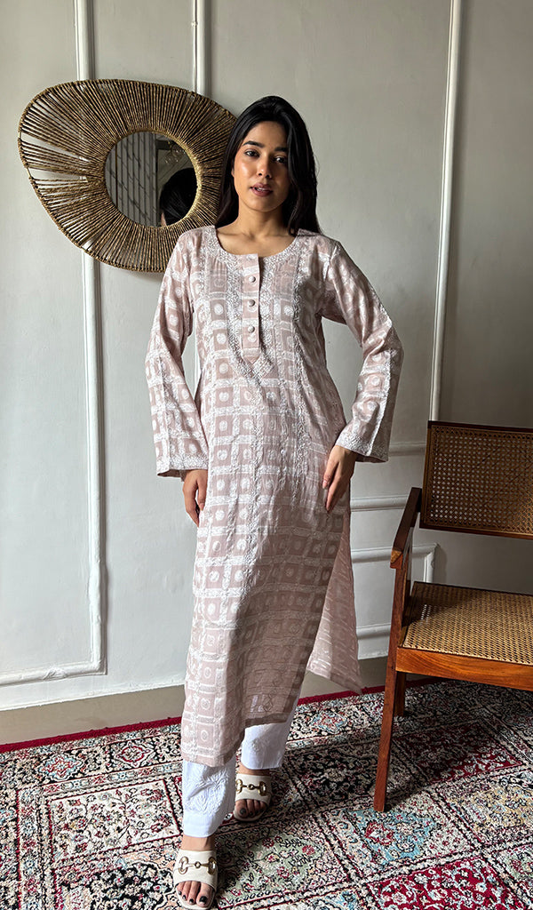 Prisha Women's Lakhnavi Handcrafted Cotton Chikankari Kurti - HONC0335252