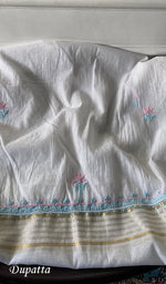 Load image into Gallery viewer, Women's Lakhnavi Handcrafted Mul Chanderi Unstitched Kurta And Dupatta Set - HONC0355683