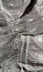 Load image into Gallery viewer, Women&#39;s Lakhnavi Handcrafted Mul Chanderi Semi - Stitched Angrakha And Dupatta Set - HONC0289490
