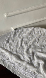Load image into Gallery viewer, Lucknowi Handcrafted Pure Silk Georgette Chikankari Unstitched Men's Kurta Fabric - HONC0333625