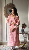 Shreea Women's Lakhnavi Handcrafted Cotton Chikankari Kurti - HONC0347158