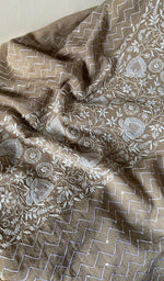 Load image into Gallery viewer, Women&#39;s Lakhnavi Handcrafted Unstitched Maheshwari Mul Chanderi Kurta And Dupatta Set - HONC0288968
