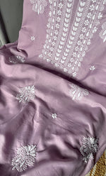 Load image into Gallery viewer, Women&#39;s Lakhnavi Handcrafted Cotton Chikankari Unstitched Kurti Fabric - HONC0302647
