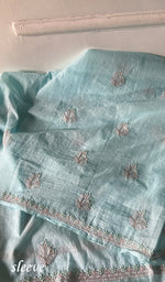 Load image into Gallery viewer, Zoha Women's Lakhnavi Handcrafted Mul Chanderi Unstitched Kurta And Dupatta Set- HONC0365498
