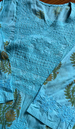 将图像加载到图库查看器中， Women&#39;s Lucknowi Handcrafted Cotton Chikankari Kurti - HONC0301012
