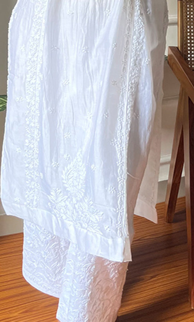 Women's Lucknowi Handcrafted Cotton Chikankari Palazzo - HONC0254843