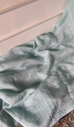 Load image into Gallery viewer, Women's Lakhnavi Handcrafted Mul Chanderi Unstitched Chikankari Full Suit Material - HONC0345045