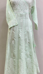 将图像加载到图库查看器中， Abisha Women&#39;s Lucknowi Handcrafted Cotton Chikankari Angrakha - HONC0232851
