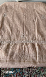 Load image into Gallery viewer, Women's Lakhnavi Handcrafted Mul Chanderi Semi - Stitched Kurta And Dupatta Set - HONC0295397