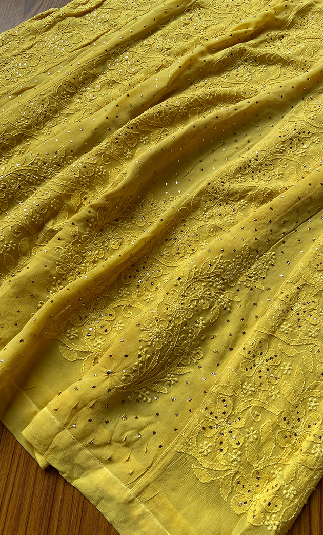 Nilofar Women's Lakhnavi Handcrafted Viscose Georgette Chikankari Anarkali - HONC0269042