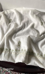 Load image into Gallery viewer, Women's Lakhnavi Handcrafted Unstitched Mul Chanderi Kurta And Dupatta Set - HONC0327487