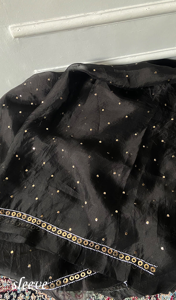 Women's Lakhnavi Handcrafted Pure Organza  Silk Chikankari Unstitched Full Suit Material - HONC0313611
