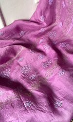 Load image into Gallery viewer, Women&#39;s Lakhnavi Handcrafted Pure Organza Chikankari Unstitched Kurta And Dupatta Set- HONC0304147
