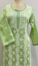 将图像加载到图库查看器中， Shahida Women&#39;s Lucknowi Handcrafted Cotton Chikankari Kurti - HONC0188650
