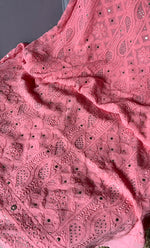 Load image into Gallery viewer, Women&#39;s Lakhnavi Handcrafted Viscose Georgette Chikankari Full Suit Material - HONC0271098
