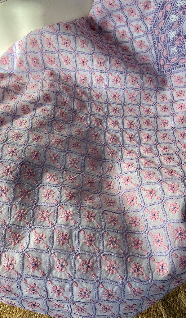 Women's Lakhnavi Handcrafted Cotton Chikankari Suit Material - HONC0291811