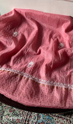 Load image into Gallery viewer, Women's Lakhnavi Handcrafted Mul Chanderi Unstitched Chikankari Full Suit Material - HONC0338252