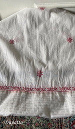 将图像加载到图库查看器中， Women's Lakhnavi Handcrafted Mul Chanderi Semi - Stitched Kurta And Dupatta Set - HONC0274497