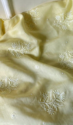 Load image into Gallery viewer, Women&#39;s Lakhnavi Handcrafted Mul Chanderi Chikankari Full Suit Material - HONC0279284
