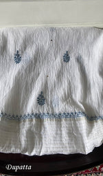 Load image into Gallery viewer, Haviya Women's Lakhnavi Handcrafted Mul Chanderi Semi - Stitchd Kurta And Dupatta Set - HONC0322138