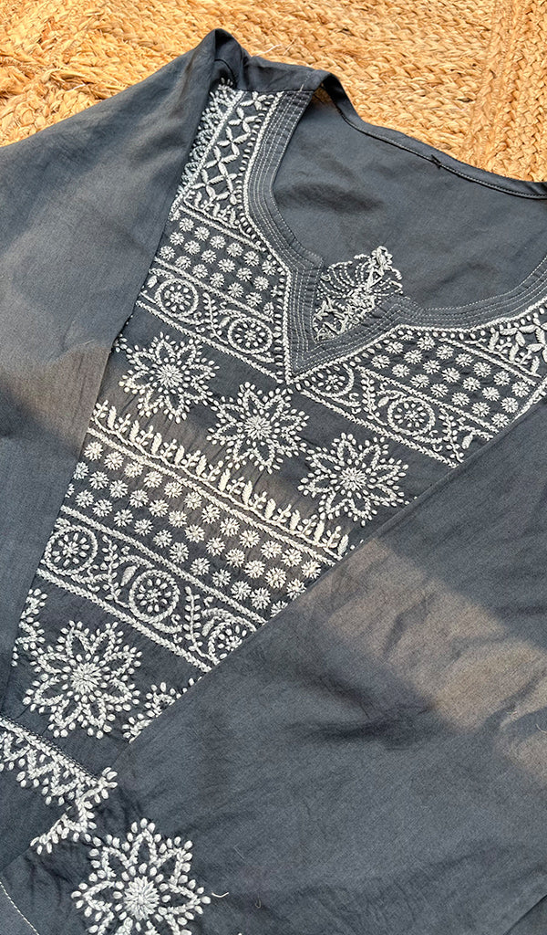 Women's Lucknowi Handcrafted Cotton Chikankari Kurti - HONC0300976