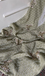 Load image into Gallery viewer, Haaniya Women's Lakhnavi Handcrafted Mul Chanderi Unstitched Kurta And Dupatta Set - HONC0965195