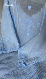 Load image into Gallery viewer, Women's Lakhnavi Handcrafted Mul Chanderi Semi - Stitched Chikankari Full Suit Material - HONC0359801