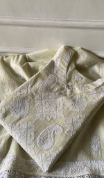 Load image into Gallery viewer, Women's Lakhnavi Handcrafted Mul Chanderi Semi - Stitched Kurta And Dupatta Set - HONC0302235