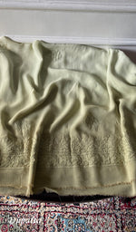 Load image into Gallery viewer, Women's Lakhnavi Handcrafted Viscose Georgette Semi - Stitched Chikankari Anarkali 3pc Set - HONC0358492