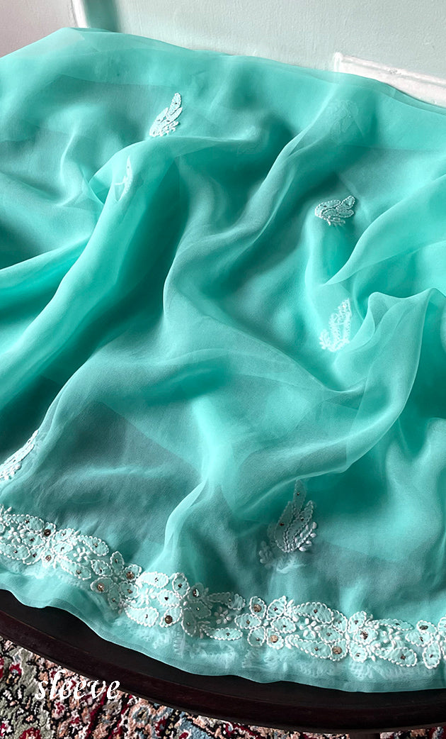 Women's Lucknowi Handcrafted Faux-Georgette Chikankari Suit Material - HONC0263368